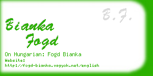 bianka fogd business card